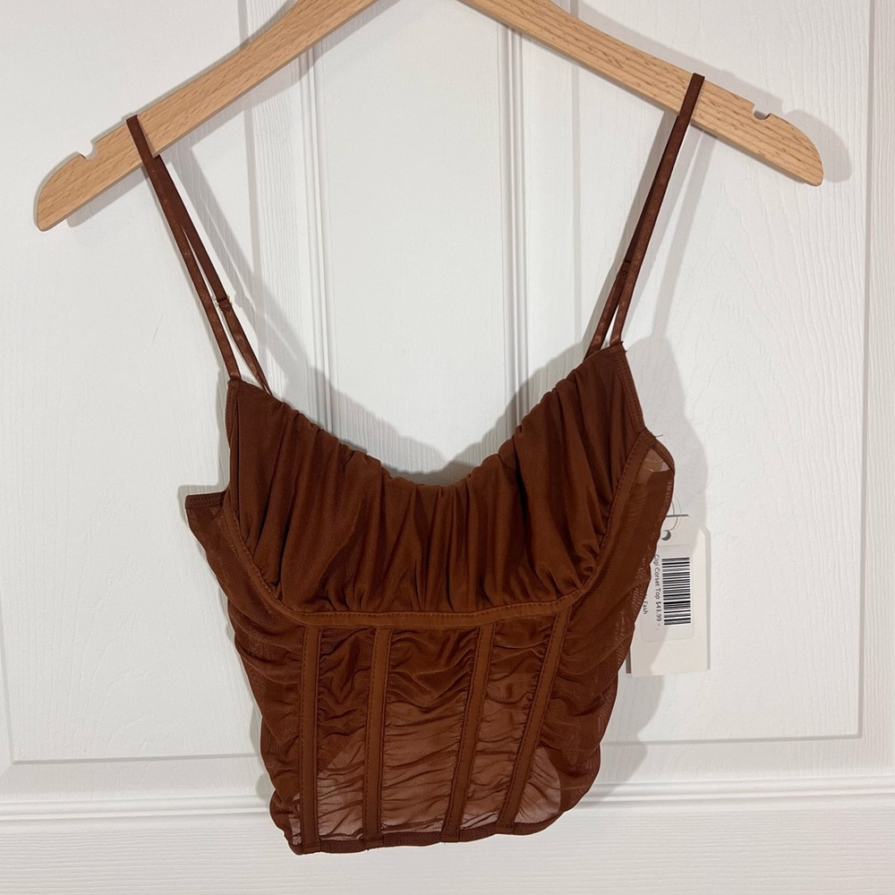 Boutique corset Taupe crop top size small